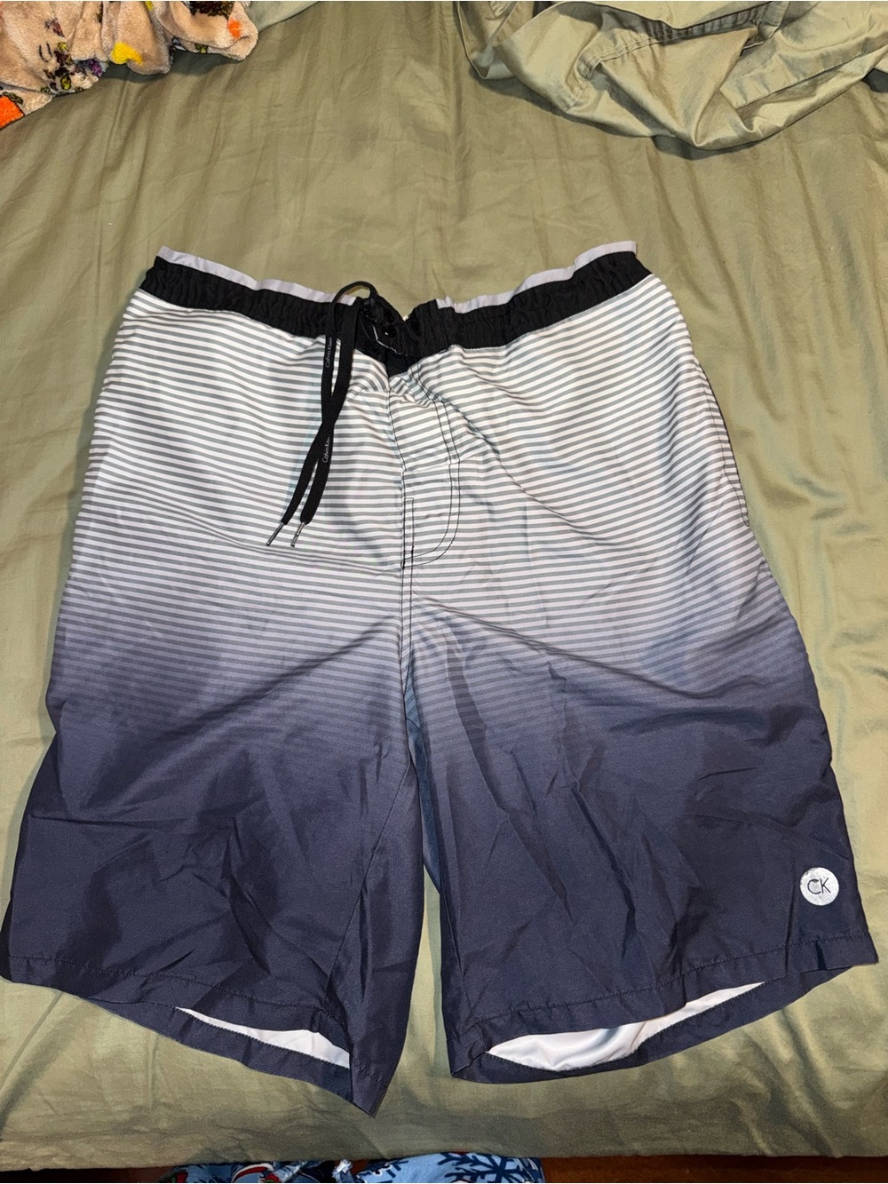 Men's Calvin Klein Gradient Navy and White Swim Shorts